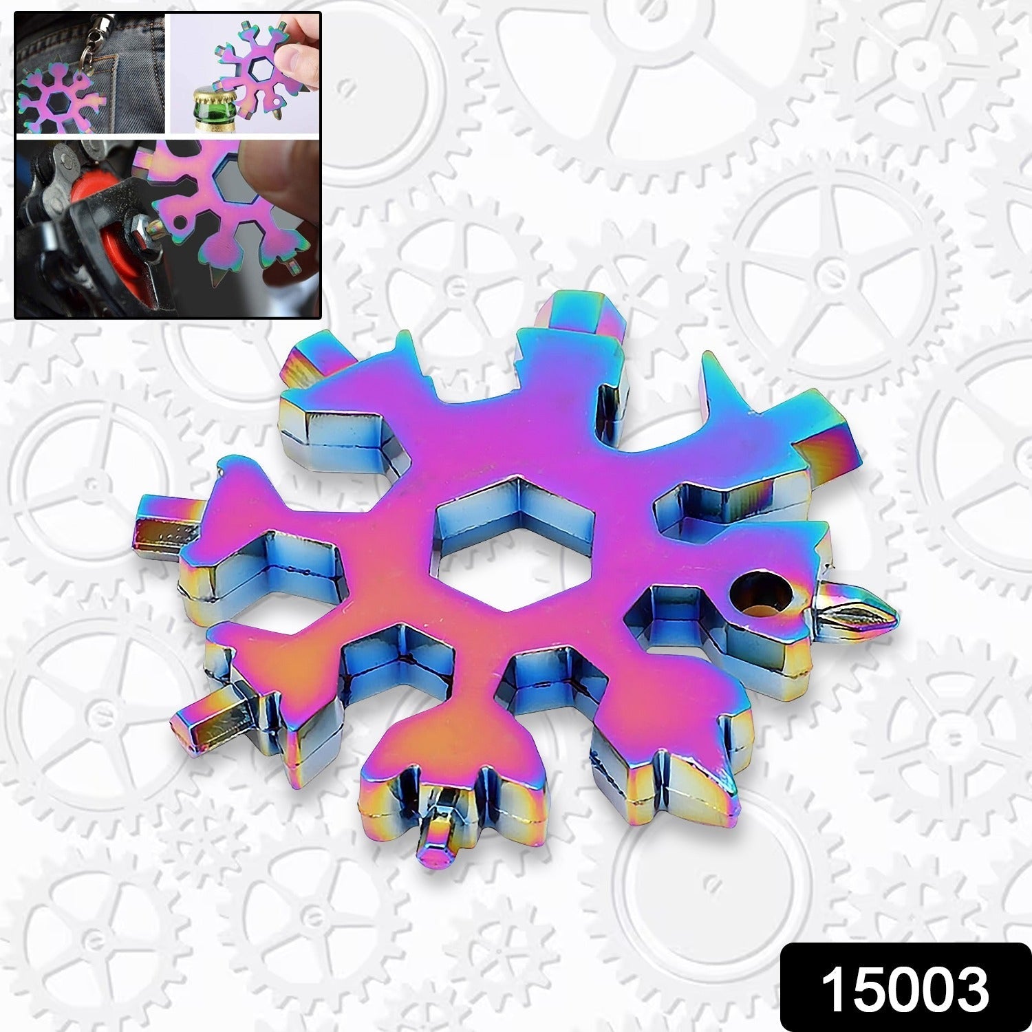 Durable & Portable 18-in-1 Snowflake Multi-Tool – Bottle Opener, Screwdriver & Wrench Kit Durable & Portable 18-in-1 Snowflake Multi-Tool – Bottle Opener, Screwdriver & Wrench Kit